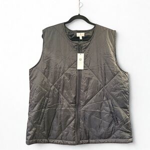 Socialite $60 NWT Black Lightweight Vest w/ full Zip & pockets L/XL P2P 24”